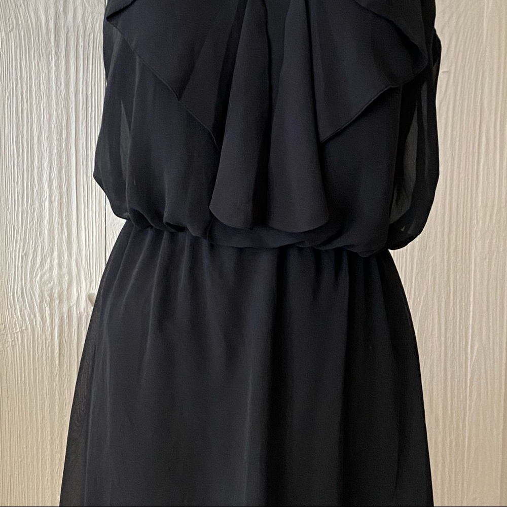 AB Studio Black Dress with Bow and Gathered Waist Size Small - Picture 5 of 14